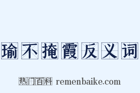 瑜不掩霞反义词是什么意思的图片